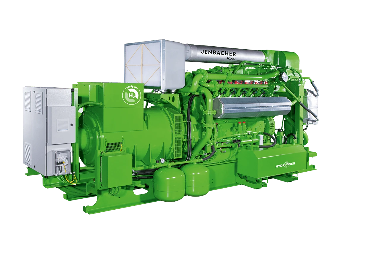 Front View of a Jenbacher J312 Gas Engine