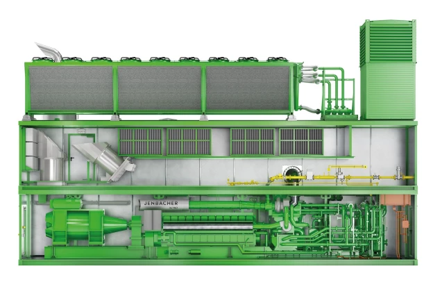 Containerlösung Jenbacher J624 Gasmotor
